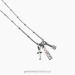 Bryan Anthonys Charm Collection Necklace & Hoop Earrings Set, Silver